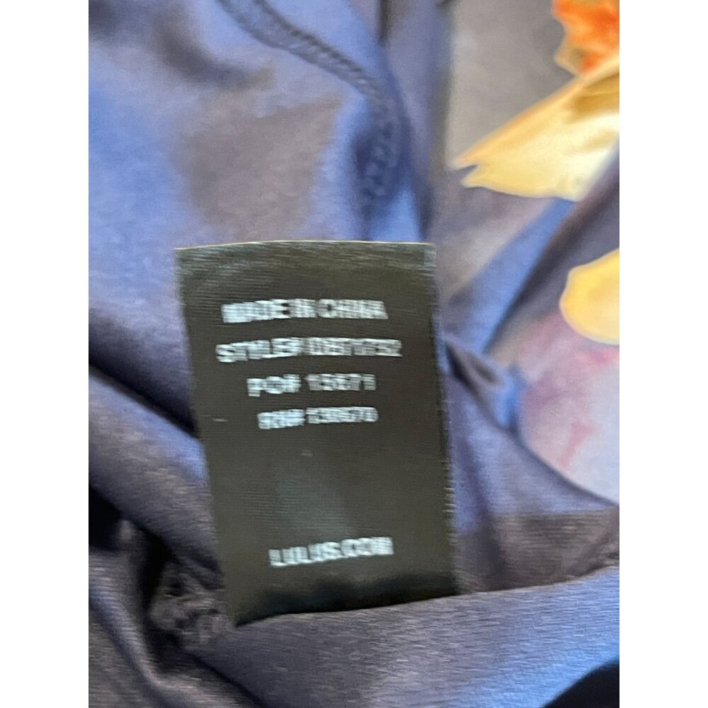 Lulus Womens Hi-Low Maxi Dress Floral Print Reflection Navy Blue Size Large - Picture 10 of 10